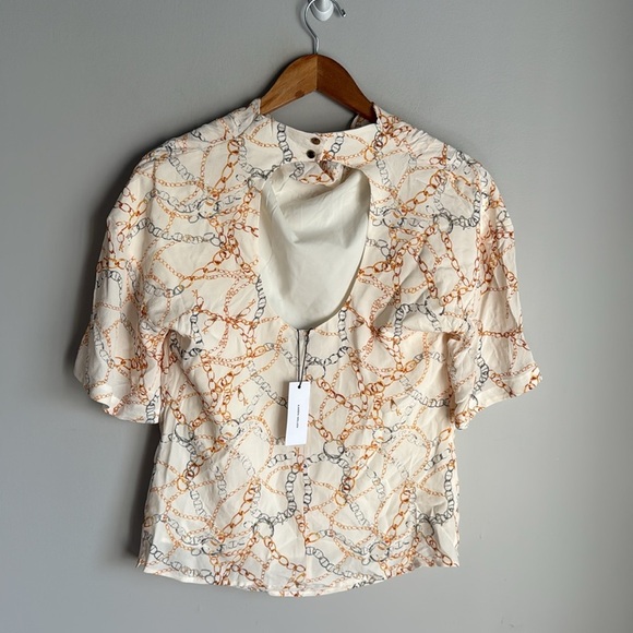 NEW Karen Millen Viscose Crepe Chain Cowl Neck Woven Top 8 - Picture 3 of 10